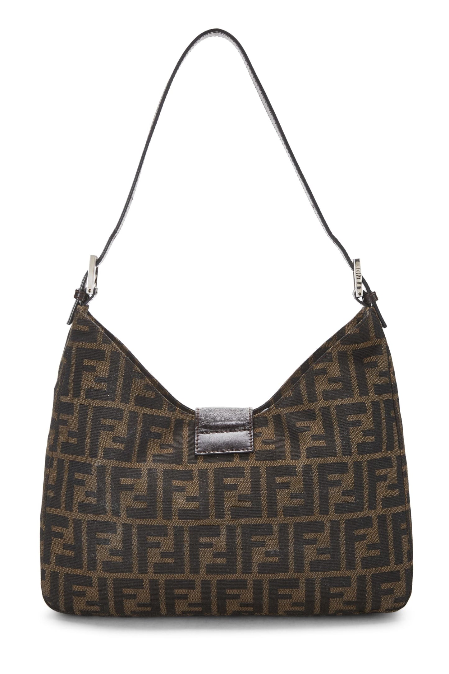 Fendi, Brown Zucca Canvas Shoulder Bag, Brown