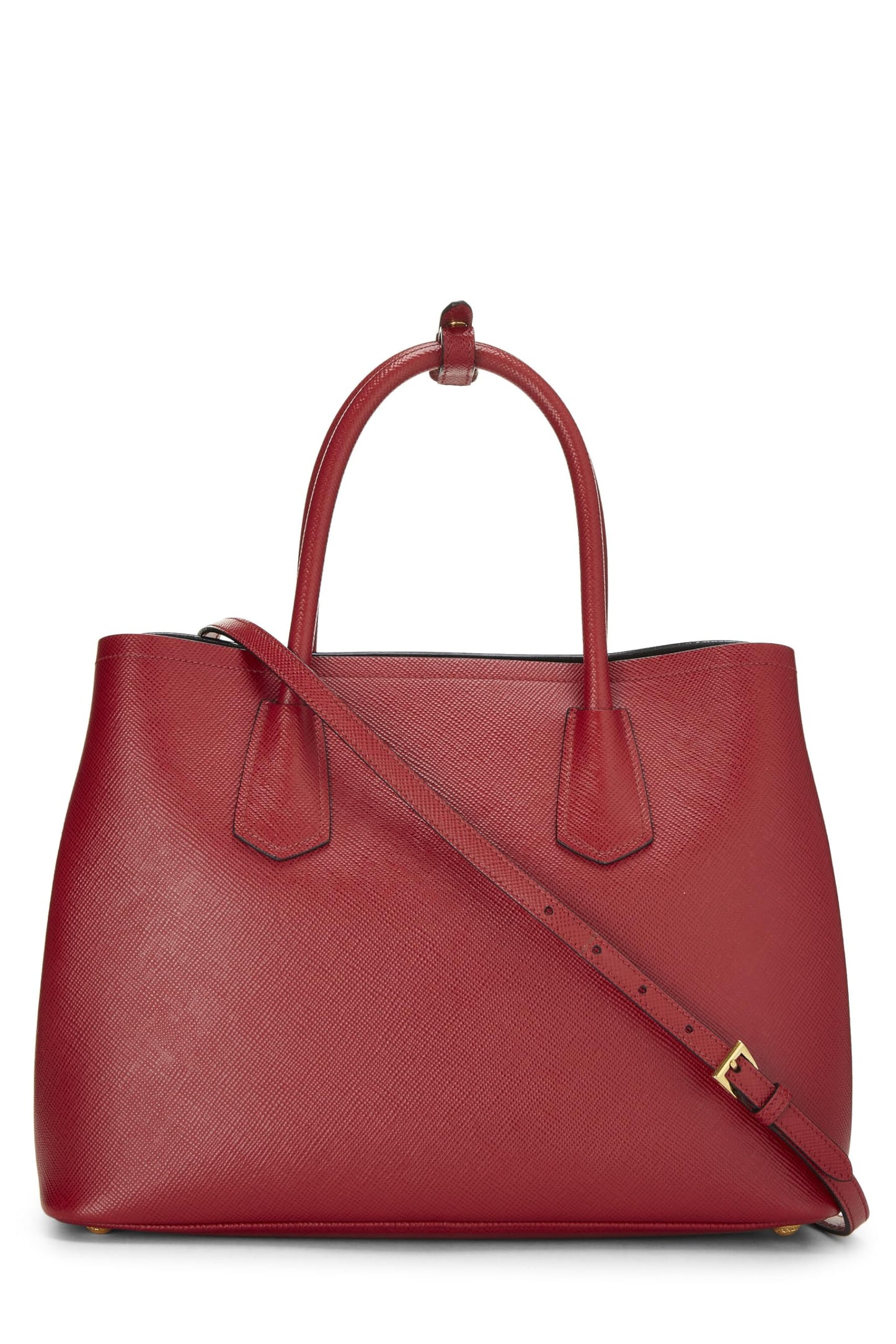 Prada, Red Saffiano Double Bag Medium, Red
