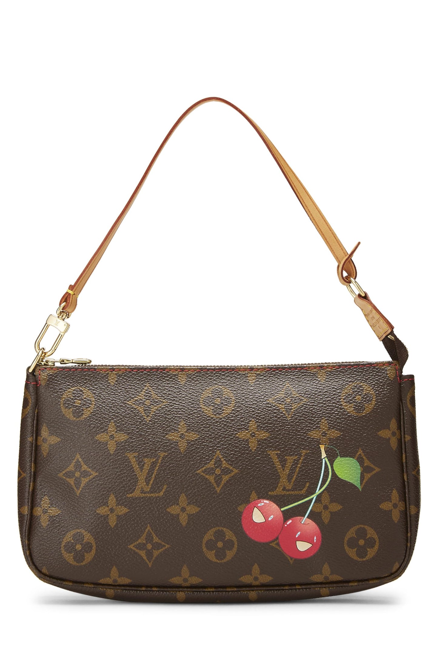 Louis Vuitton, Takashi Murakami x Louis Vuitton Monogram Cerise Pochette Accessories, Brown