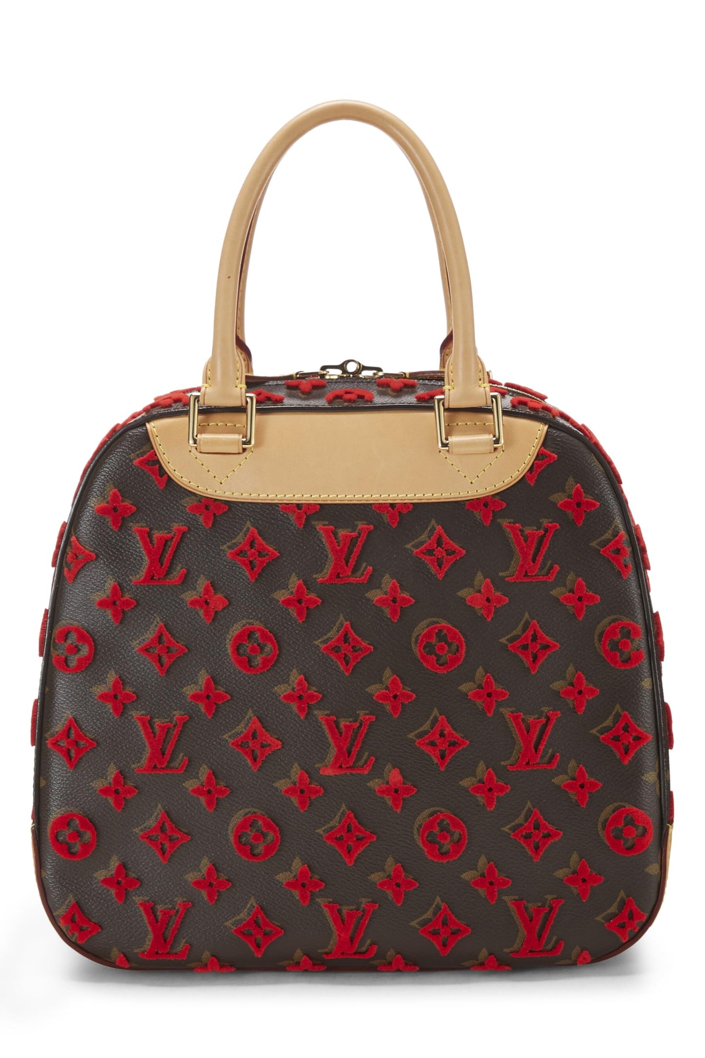 Louis Vuitton, Limited Edition Red Monogram Tuffetage Deauville Cube, Red