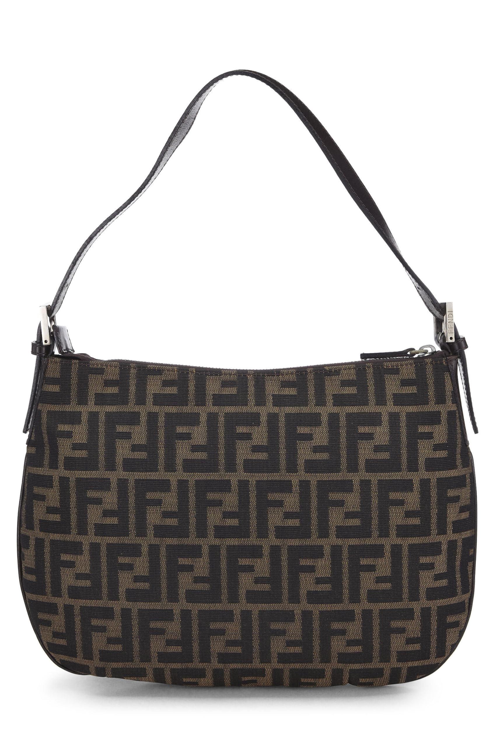 Fendi, Brown Zucca Canvas Shoulder Bag, Brown