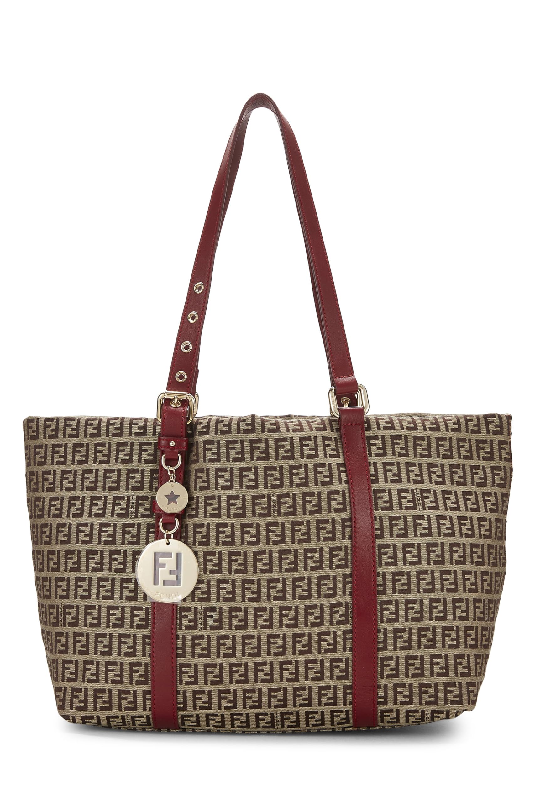 Fendi, Red Zucchino Canvas Superstar Tote, Red
