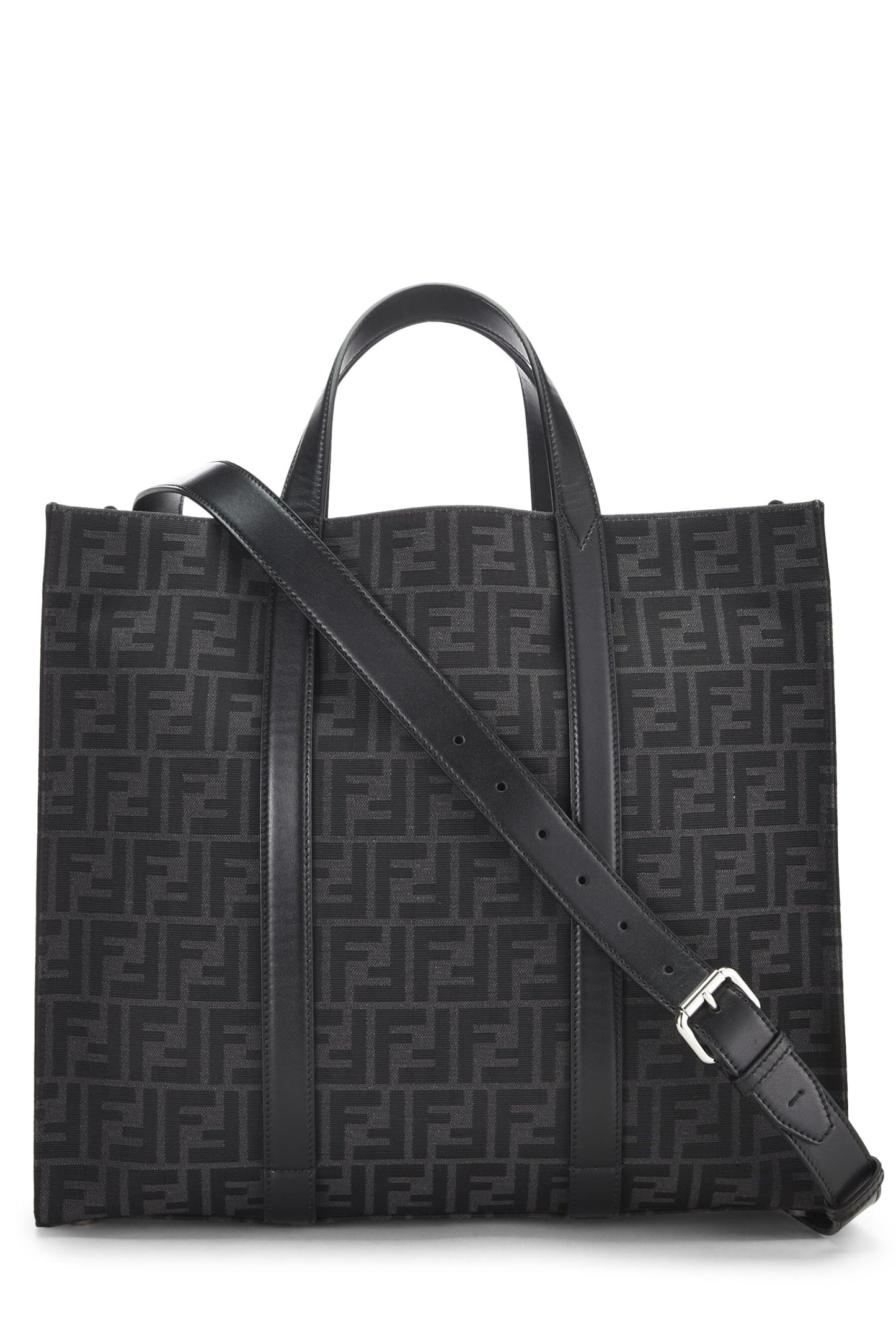 Fendi, Black Zucca Canvas Shopping Tote, Black