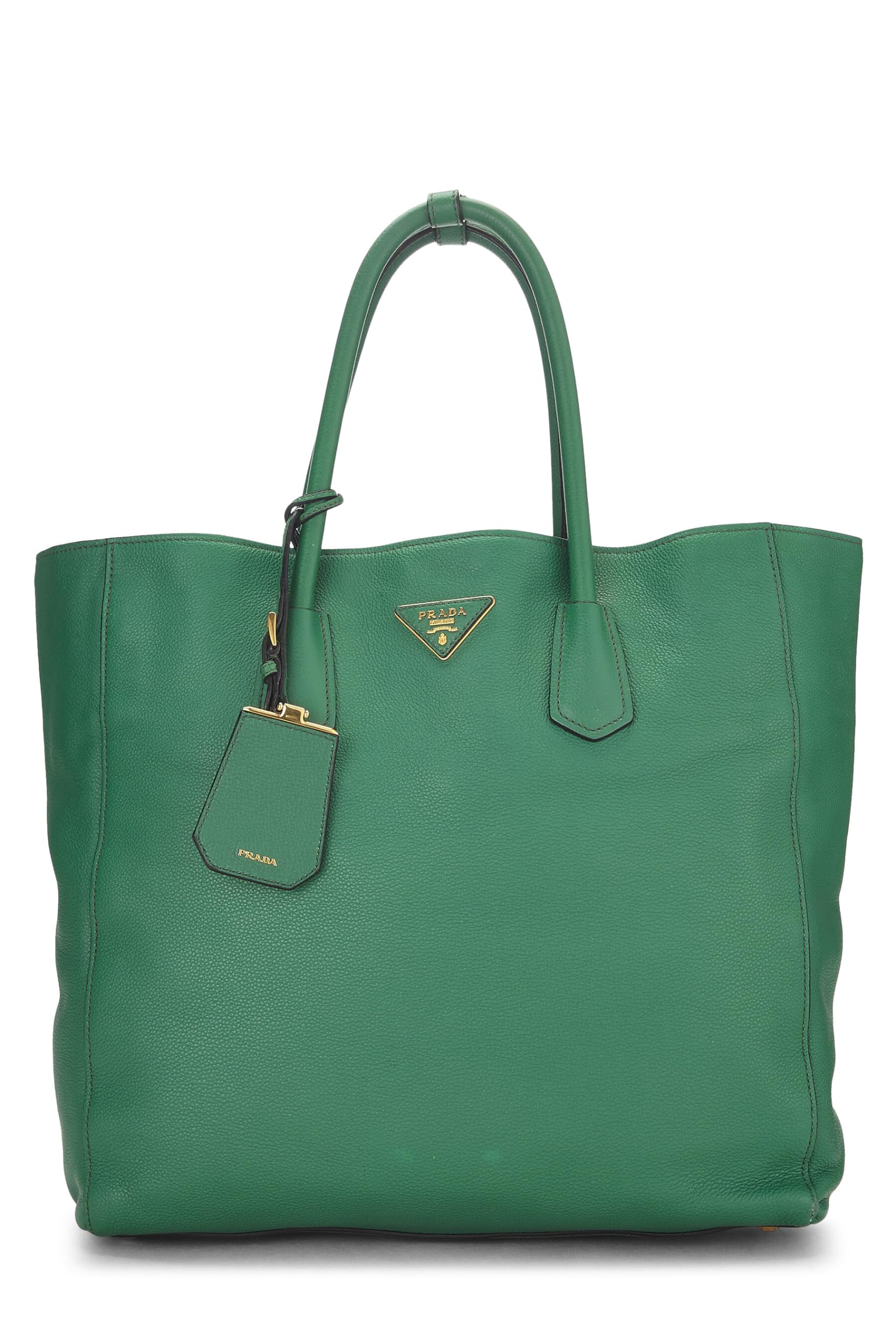 Prada, Green Vitello Grain Tote, Green