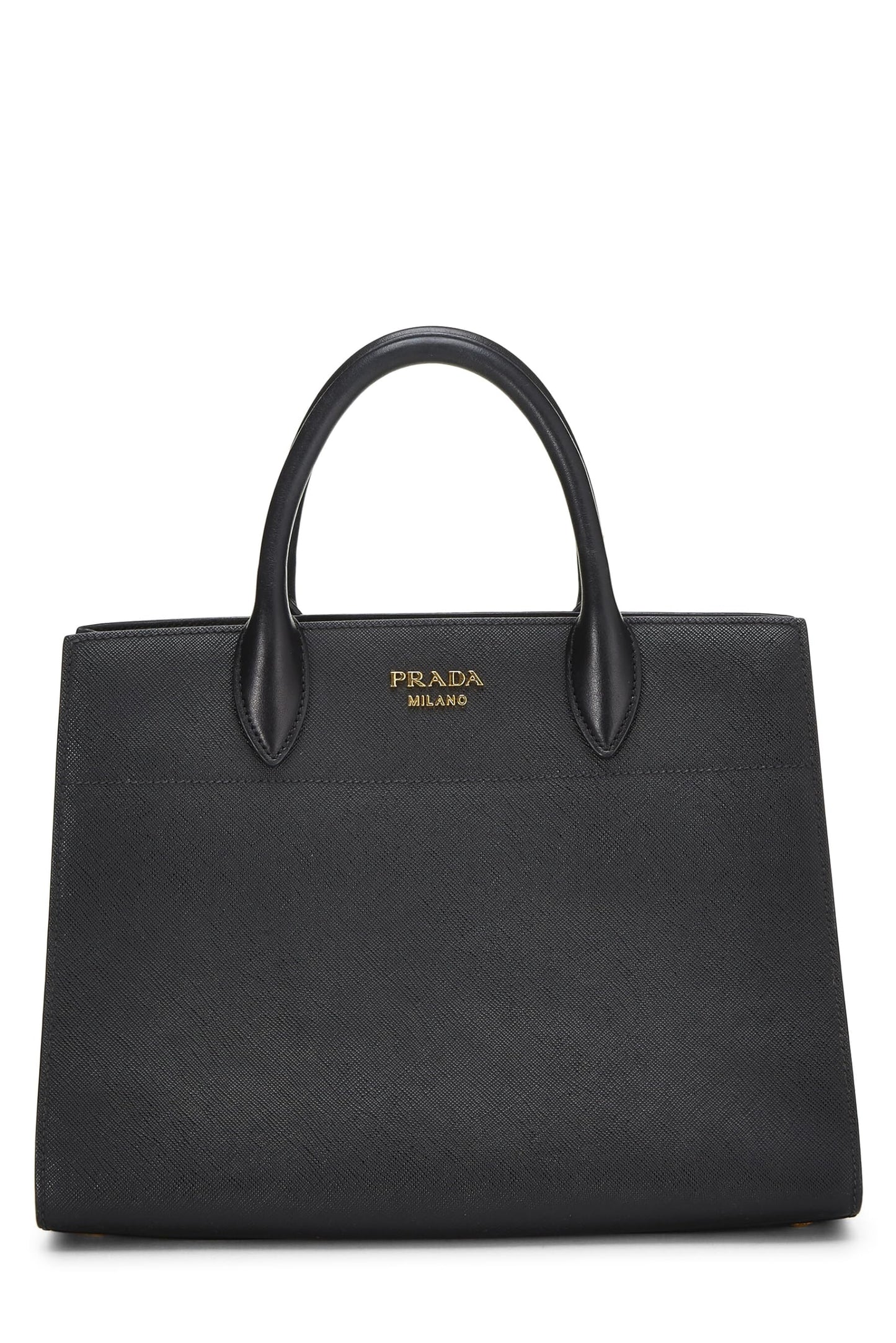 Prada, Black Saffiano Bibliotheque Small, Black Luxury Handbag