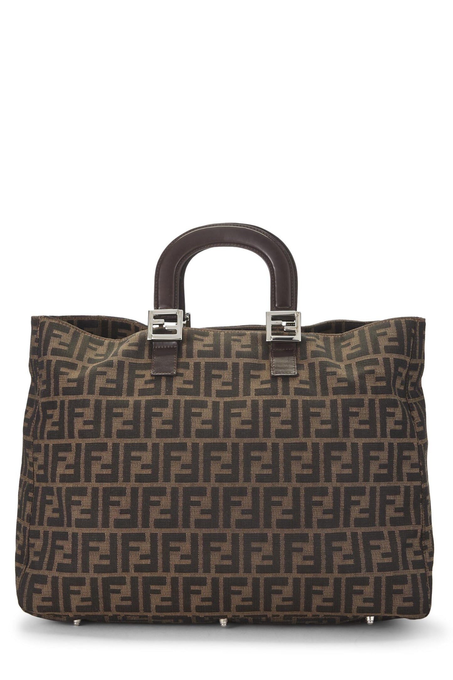 Fendi, Brown Zucca Canvas Handbag Large, Brown
