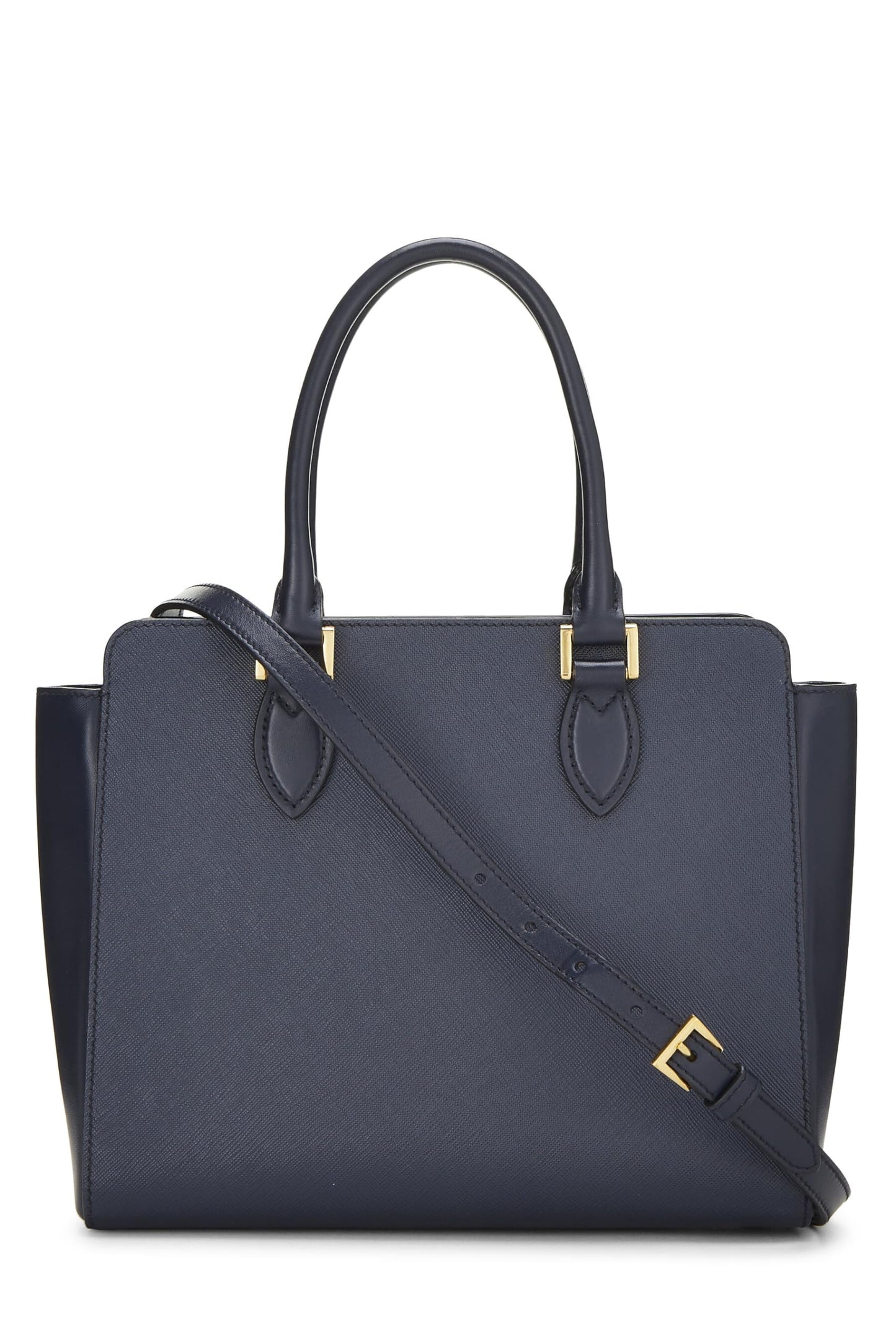 Prada, Navy Saffiano Convertible Handbag Small, Navy