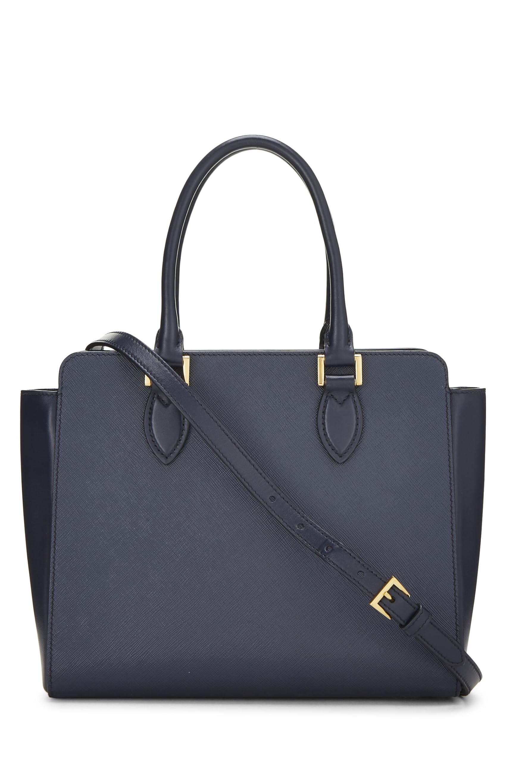 Prada, Navy Saffiano Convertible Handbag Small, Navy
