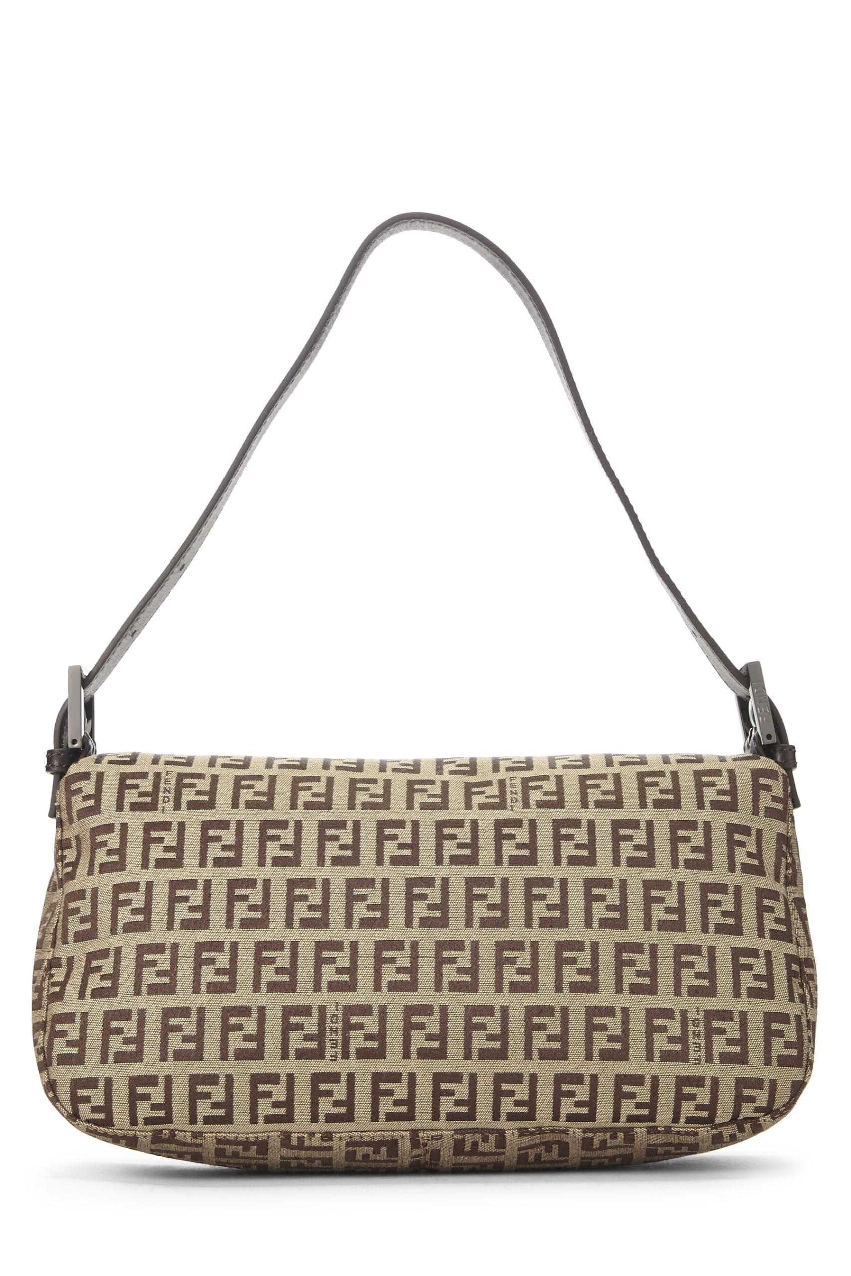 Fendi, Beige Zucchino Canvas Shoulder Bag, Brown