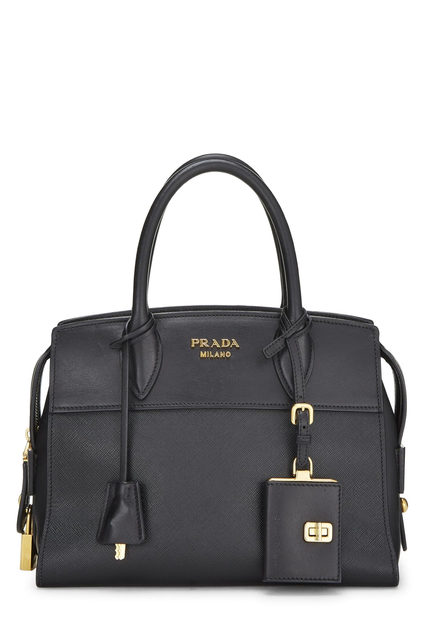 Prada, Black Saffiano Esplanade Small, Black Luxury Handbag