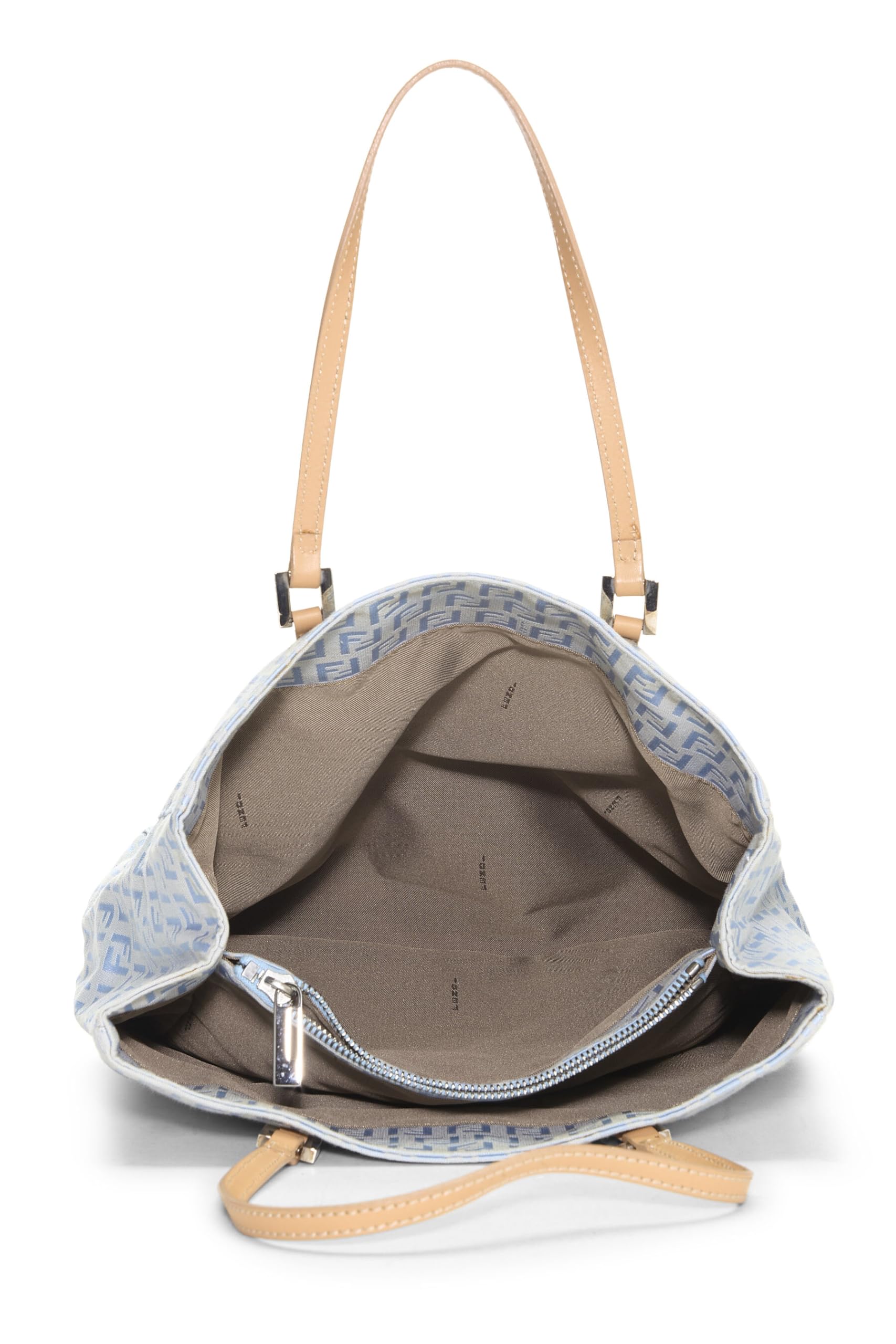 Fendi, Blue Zucchino Canvas Vertical Tote Small, Blue