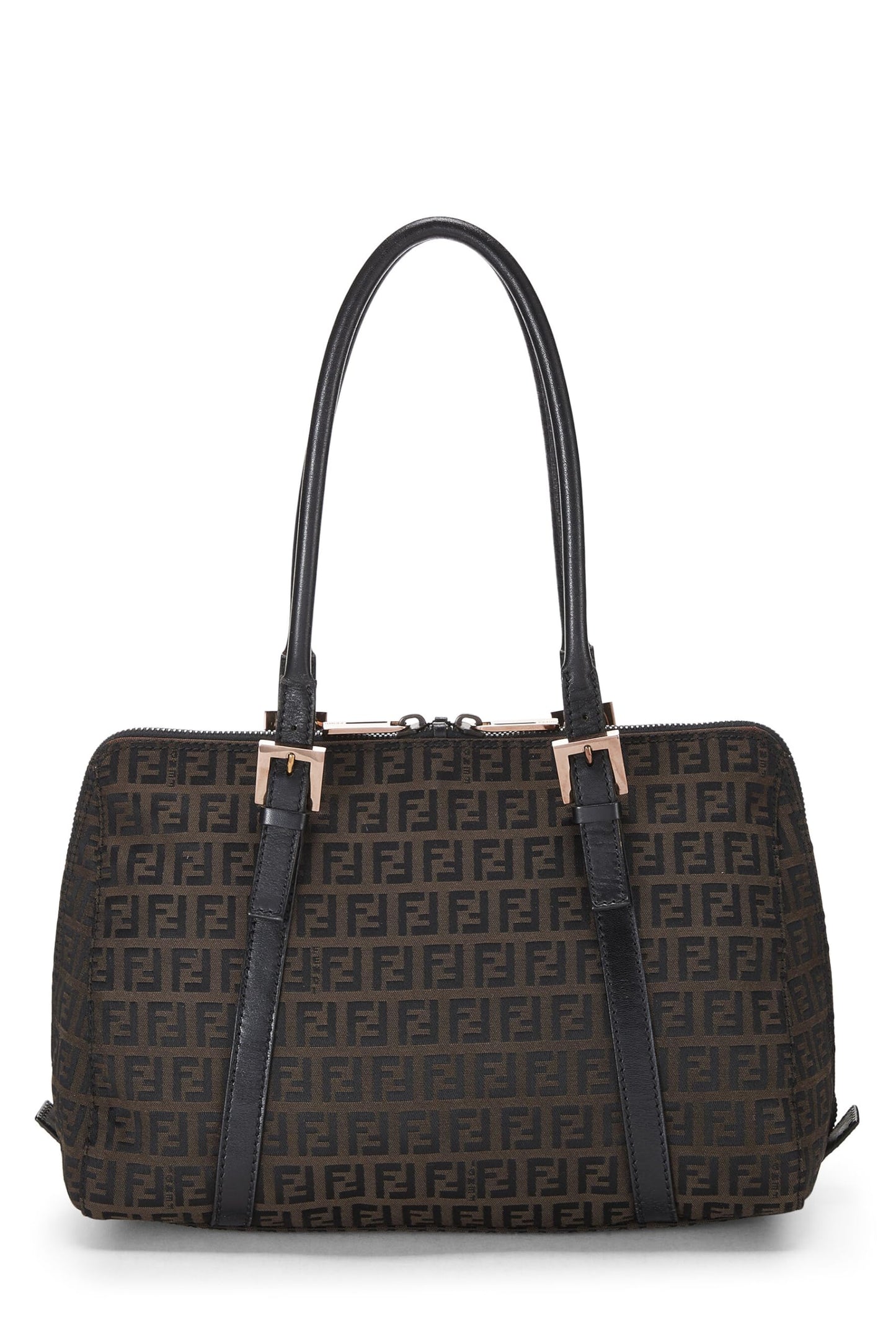 Fendi, Brown Zucchino Canvas Shoulder Bag, Brown