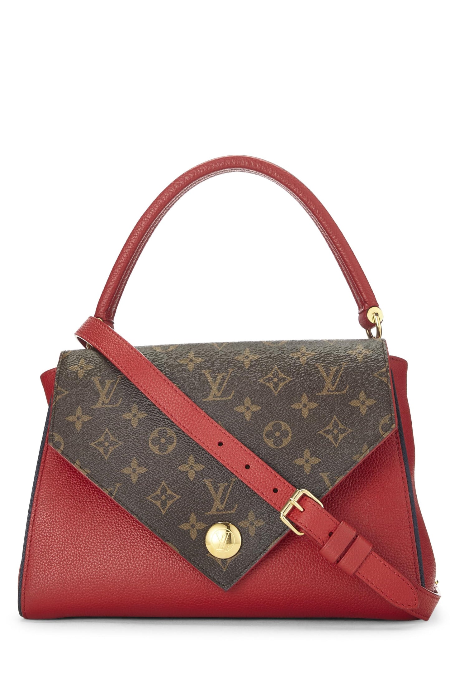 Louis Vuitton, Red Monogram Leather Double V Bag, Red