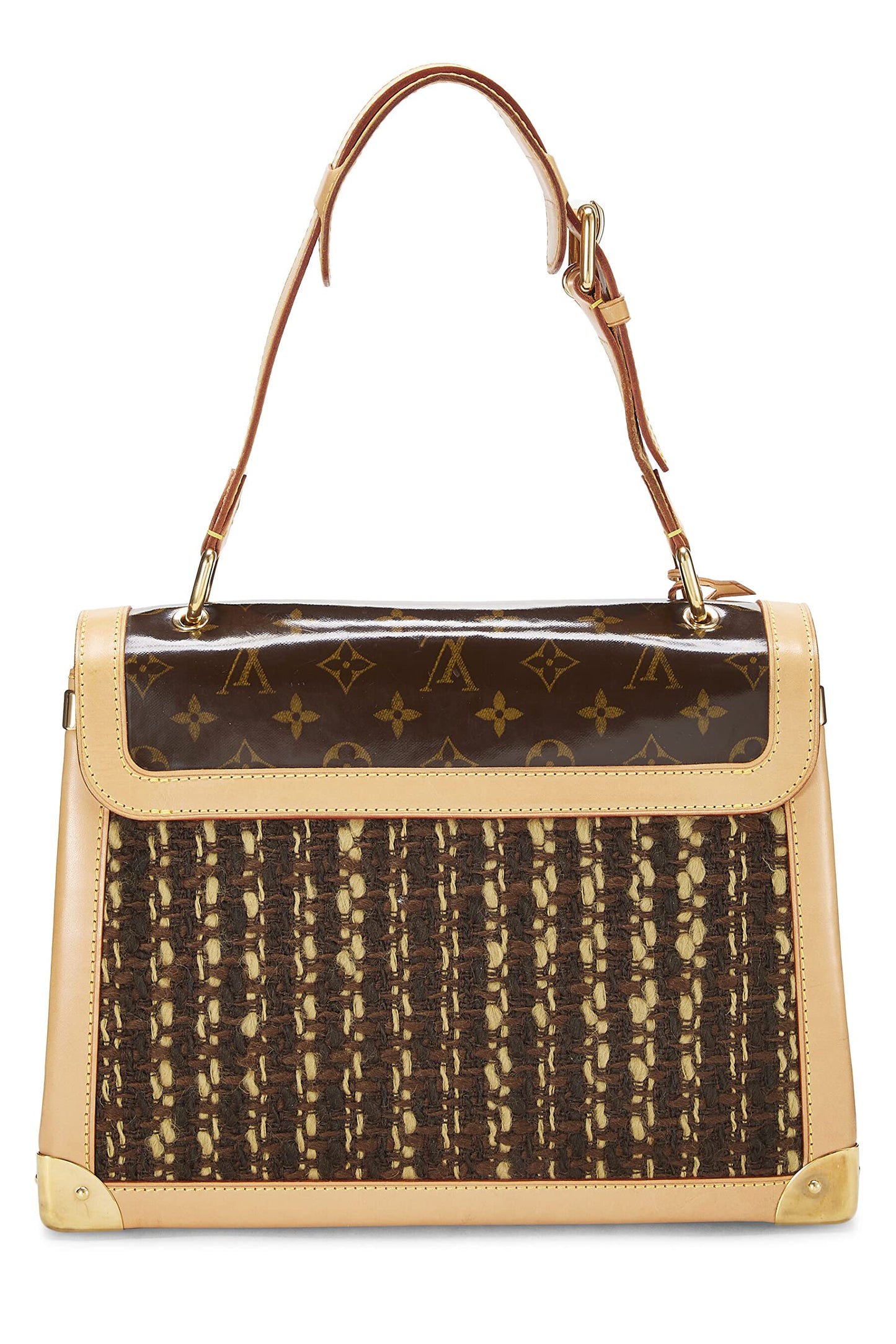 Louis Vuitton, Monogram Tweedy Zip Shoulder Bag, Brown
