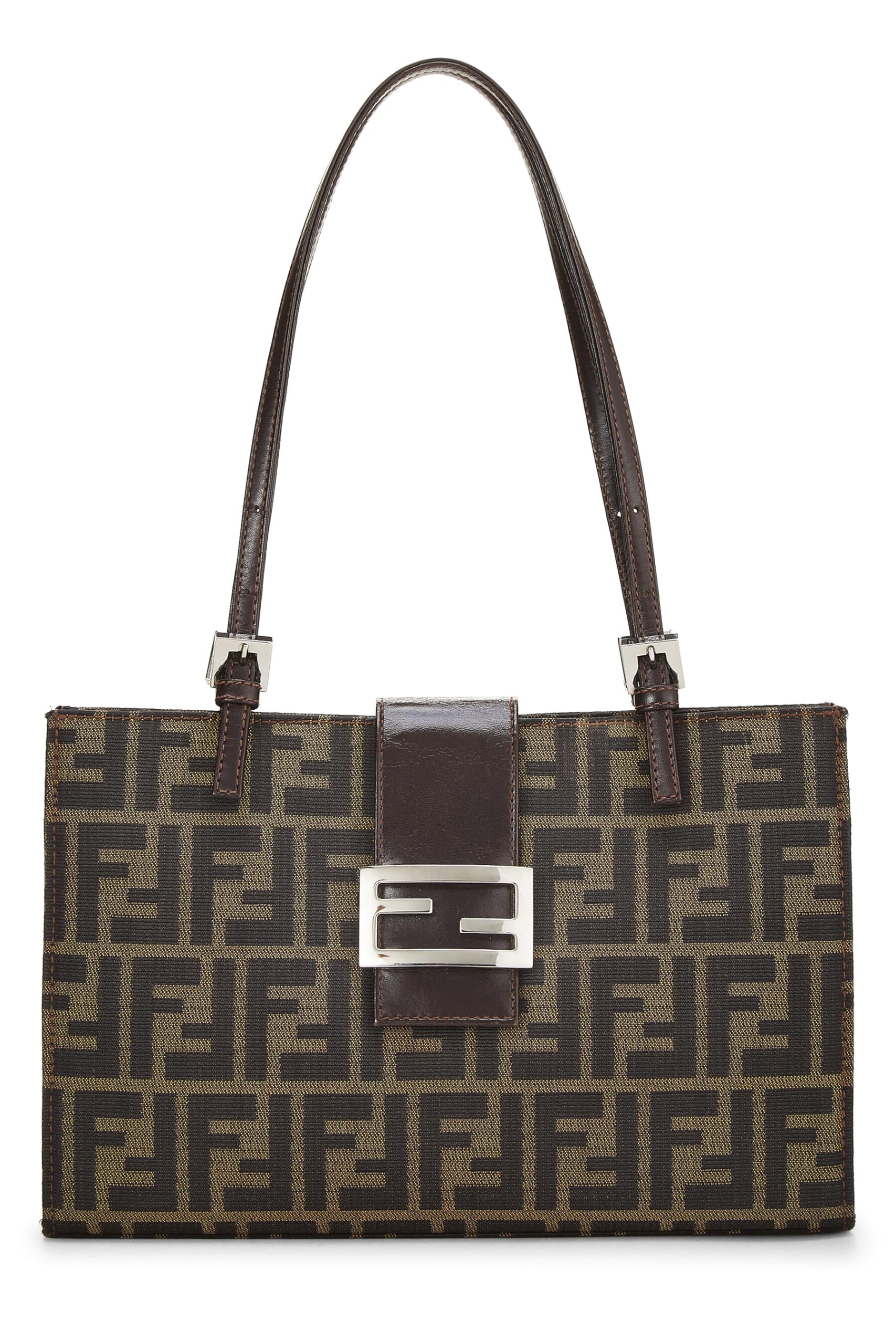 Fendi, Brown Zucca Canvas Shopping Tote Small, Brown