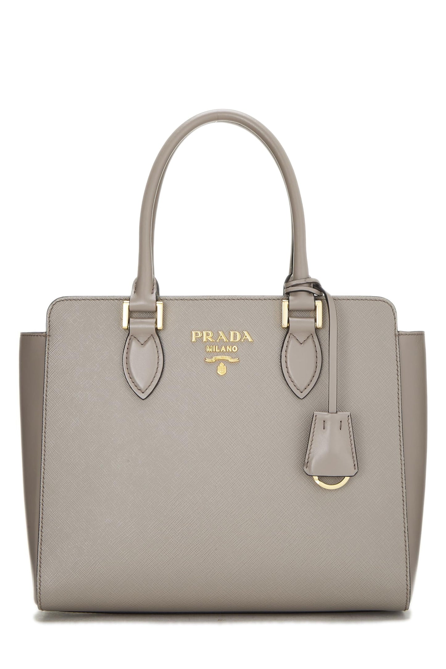 Prada, Grey Saffiano Convertible Handbag Small, Grey