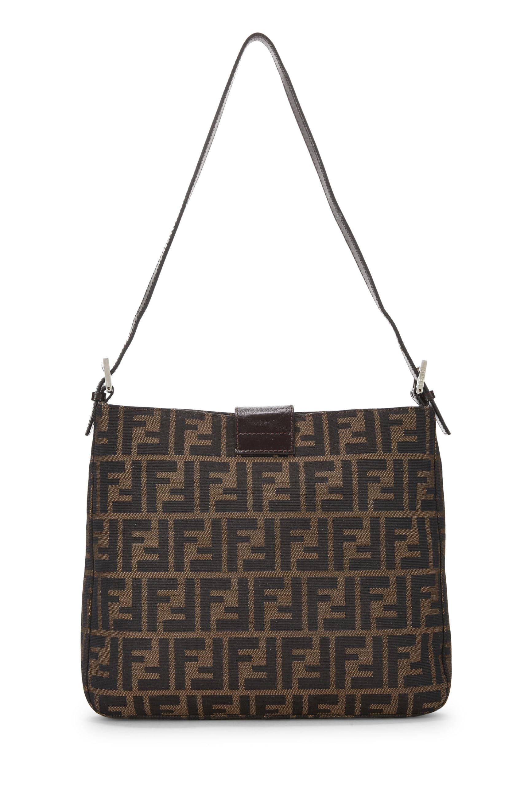 Fendi, Brown Zucca Canvas Shoulder Bag, Brown