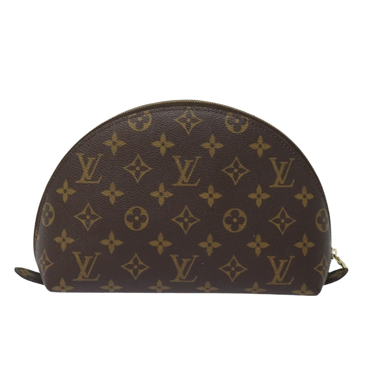 LOUIS VUITTON Monogram Trousse Demi Ronde Cosmetic Pouch M47520 LV Auth 82207