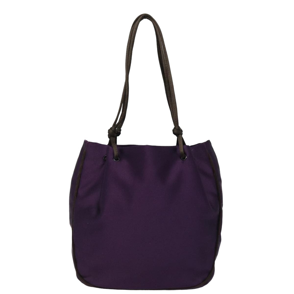 PRADA Hand Bag Satin Purple Auth