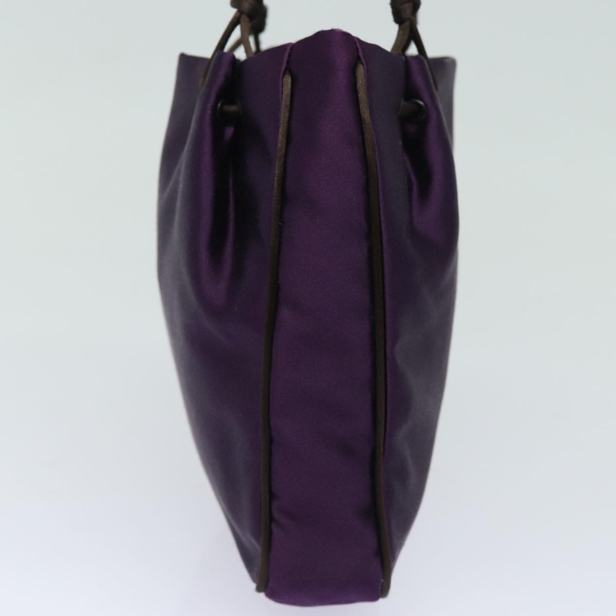 PRADA Hand Bag Satin Purple Auth