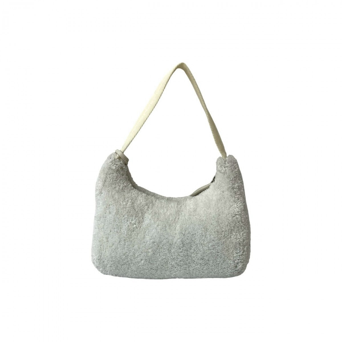 PRADA Handbag pile white Triangle Logo Metal terry mini Women