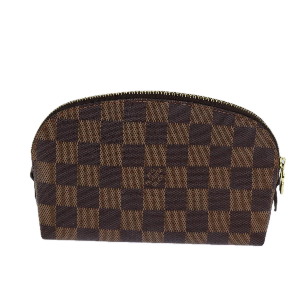 LOUIS VUITTON Damier Ebene Pochette Cosmetic PM Pouch N47516 LV Auth 82355