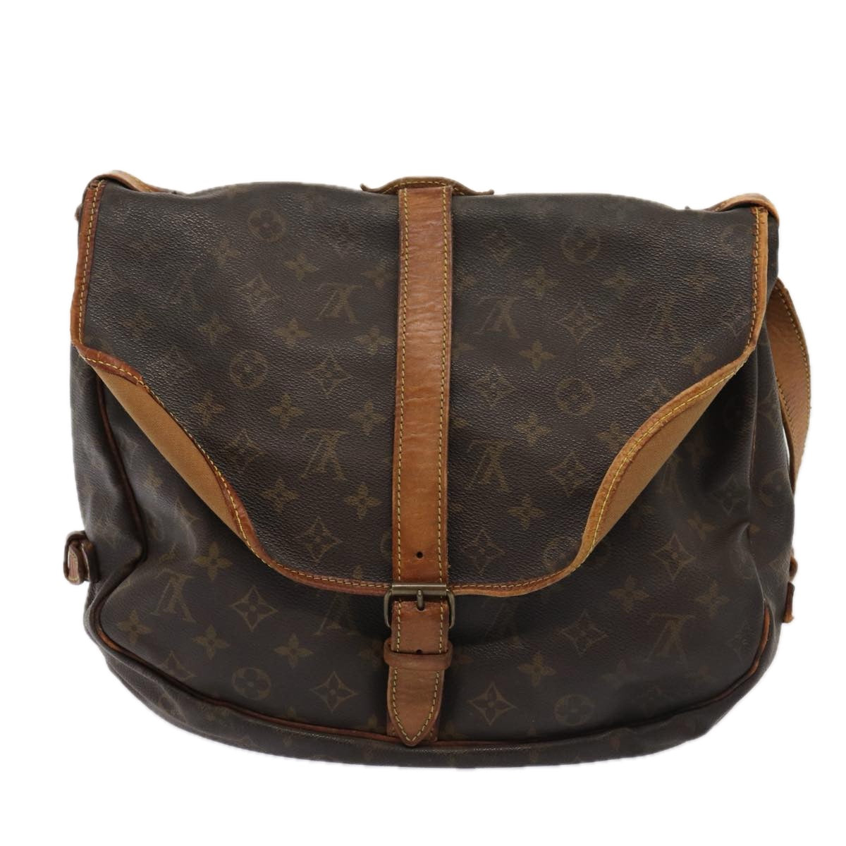 LOUIS VUITTON Monogram Saumur 35 Shoulder Bag M42254 LV Auth 82400