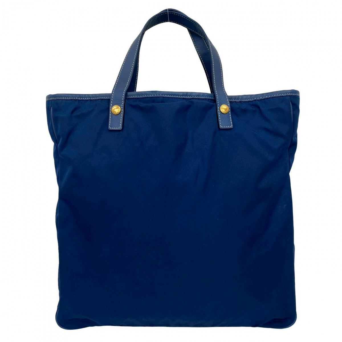 PRADA Handbag Nylon, Leather blue logo Women