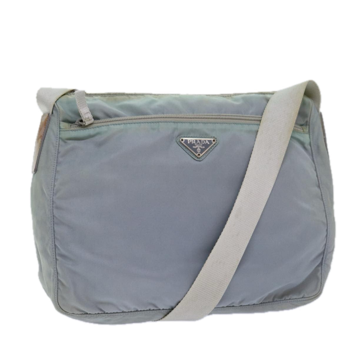 PRADA Shoulder Bag Nylon Light Blue Auth