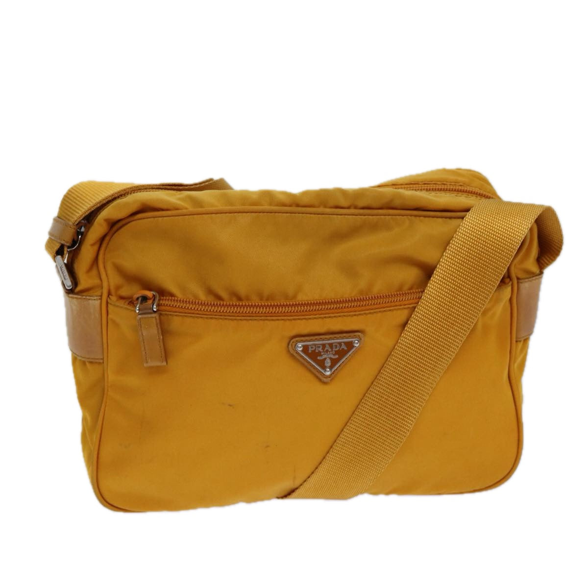 PRADA Shoulder Bag Nylon Orange Auth
