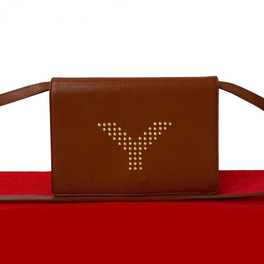 YVES SAINT LAURENT Shoulder Bag leather Brown