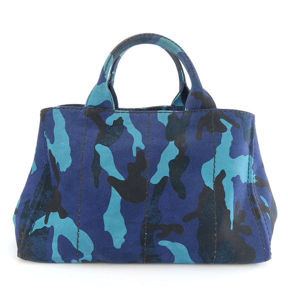 PRADA Handbag canvas Blue type Canapa