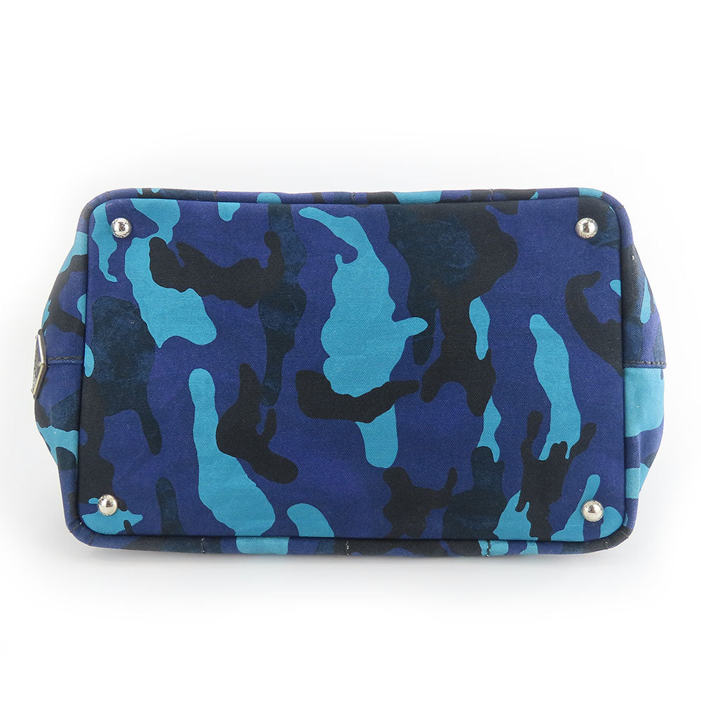 PRADA Handbag canvas Blue type Canapa