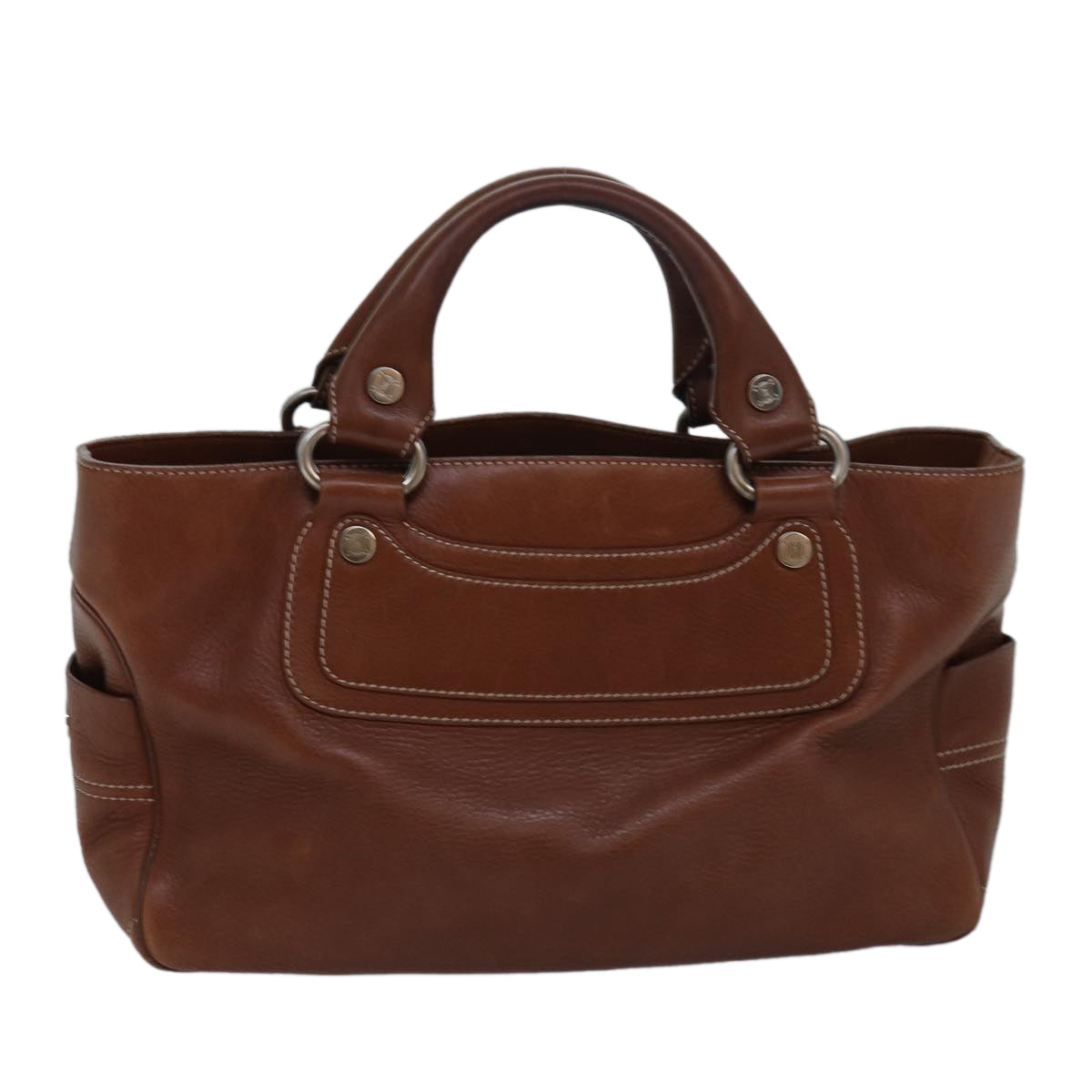 Luxury CELINE Hand Bag Leather Brown 82689