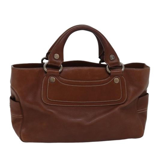 Luxury CELINE Hand Bag Leather Brown 82689