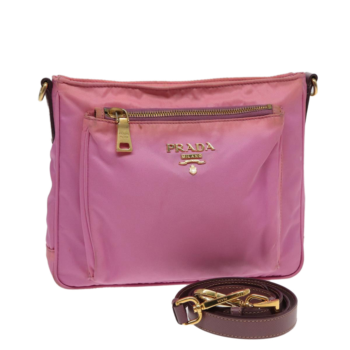 PRADA Shoulder Bag Nylon Pink Auth