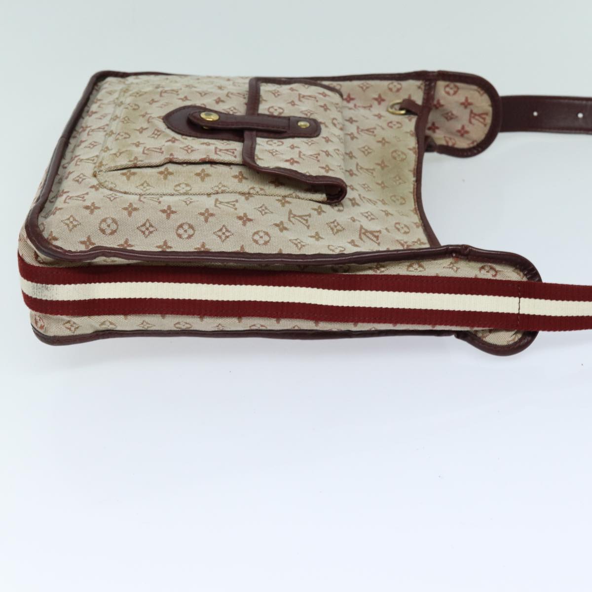 LOUIS VUITTON Monogram Mini Besace Mary Kate Bag Red M92321 LV Auth 82835