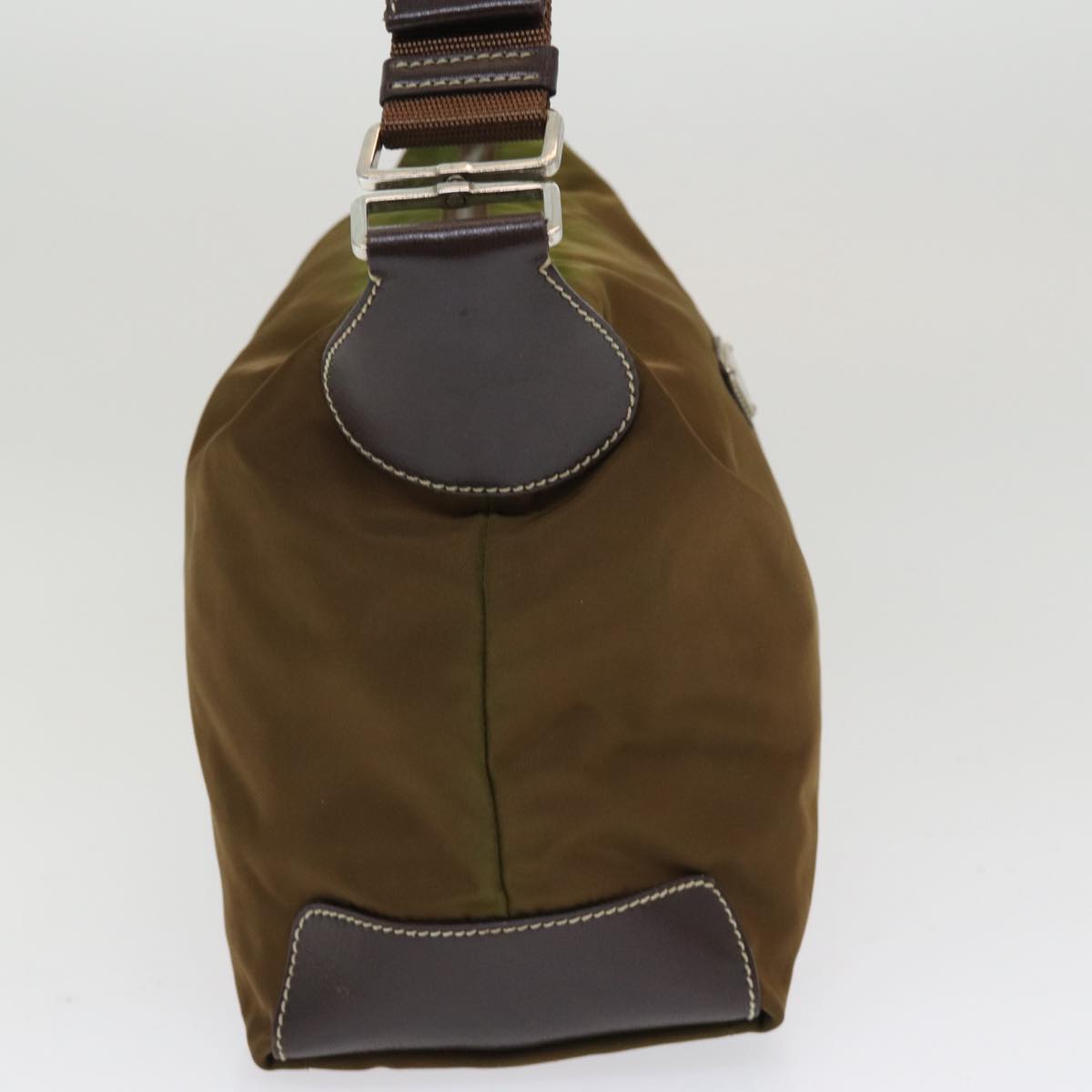PRADA Shoulder Bag Nylon Khaki Auth