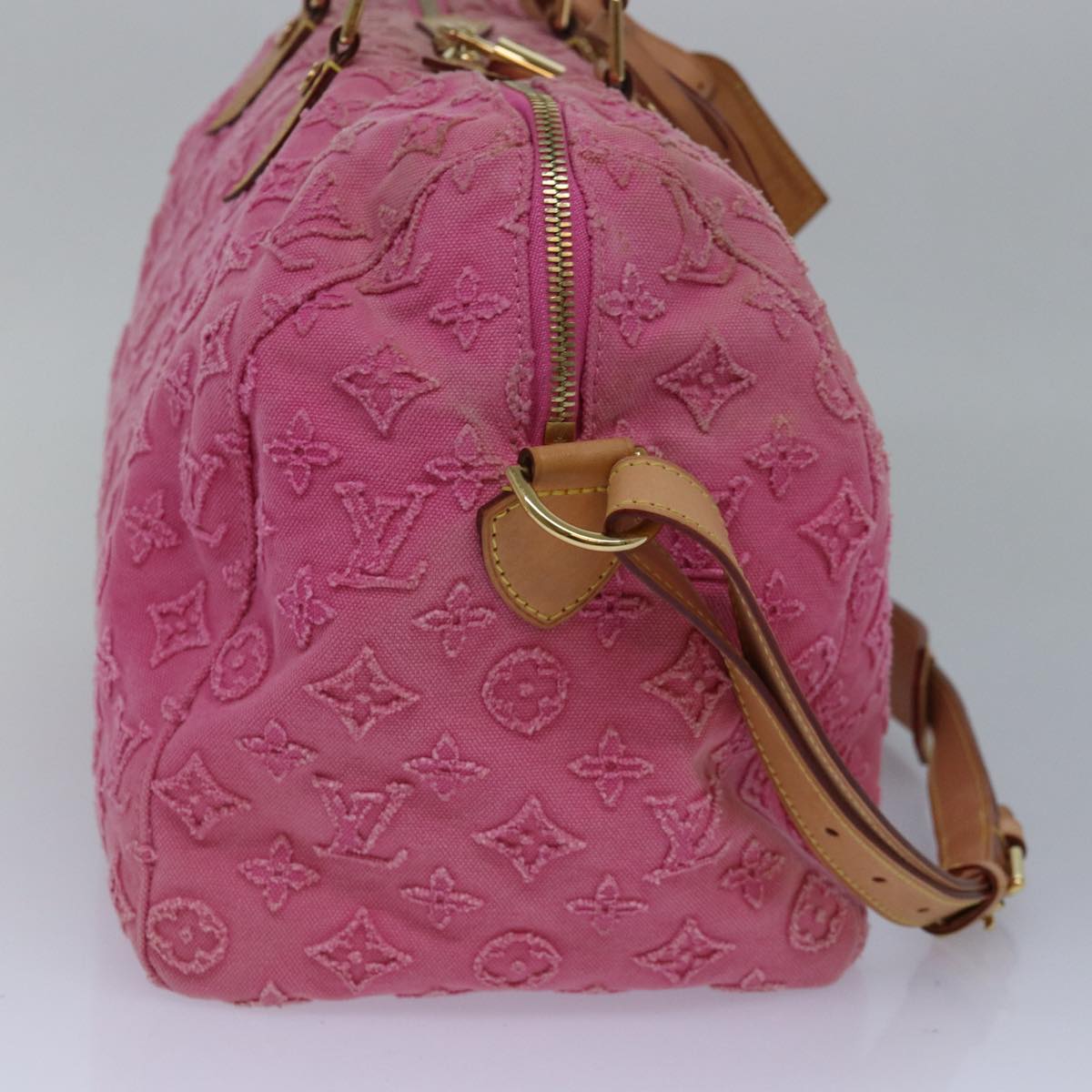 LOUIS VUITTON Monogram Stone Bandouliere 35 Bag Rose M40831 Auth 82931A