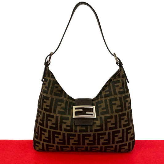 FENDI Shoulder Bag leather Brown Mamma Bucket