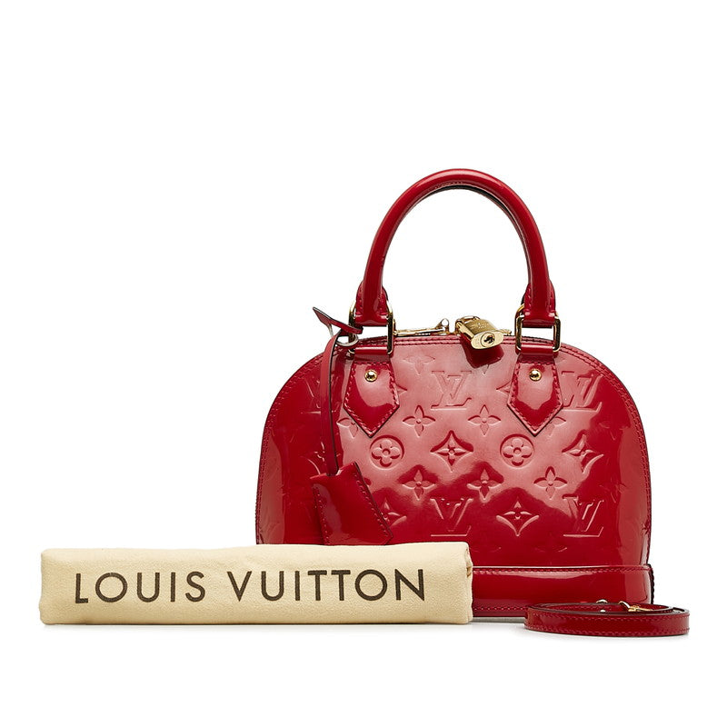 Louis Vuitton Monogram Verney Alma BB Handbag Shoulder Bag 2WAY Rose Andy Red Patent Leather Louis Vuitton