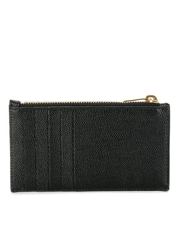 Luxury Saint Laurent Trending 2026 Monogram Fragment Zipper Card Wallet Black