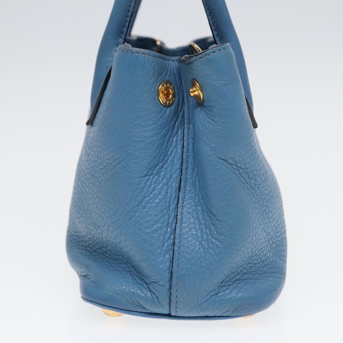 PRADA Hand Bag Leather 2way Light Blue Auth