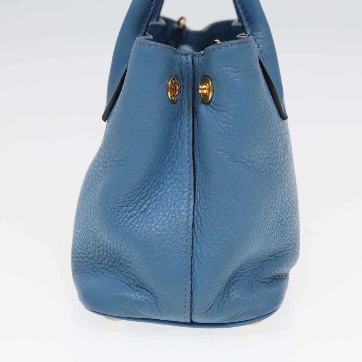 PRADA Hand Bag Leather 2way Light Blue Auth