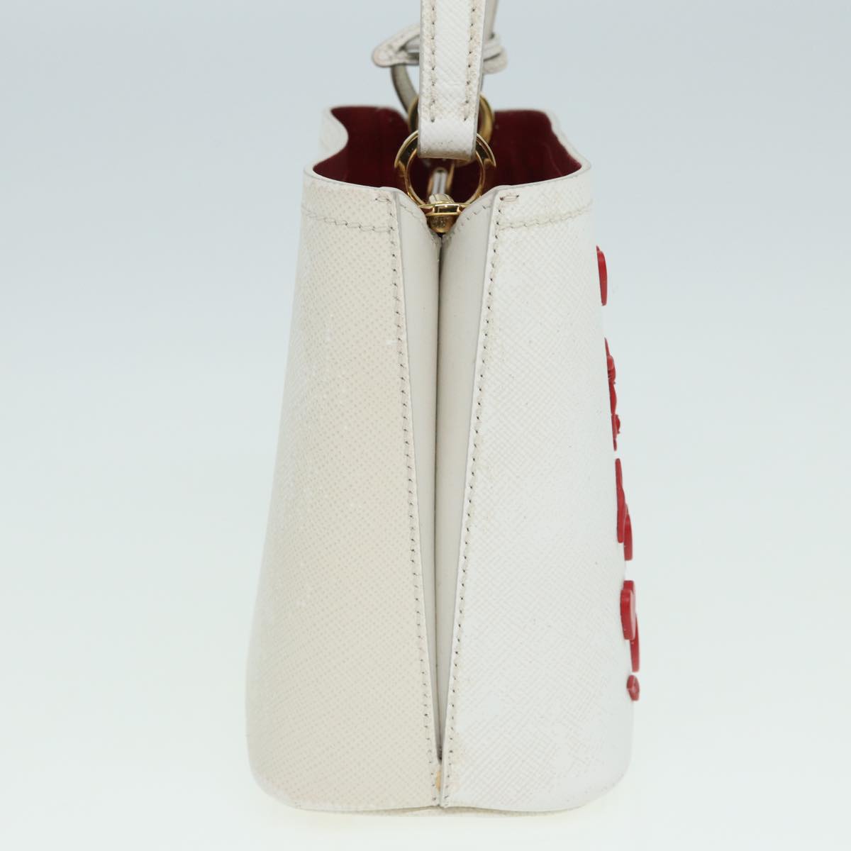 PRADA Hand Bag Nylon Leather 2way White Auth