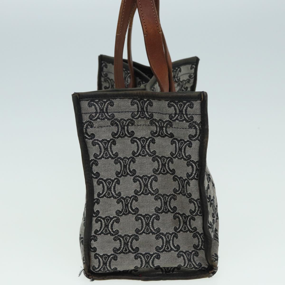 Luxury CELINE Paris Macadam Canvas Hand Bag Gray 83427