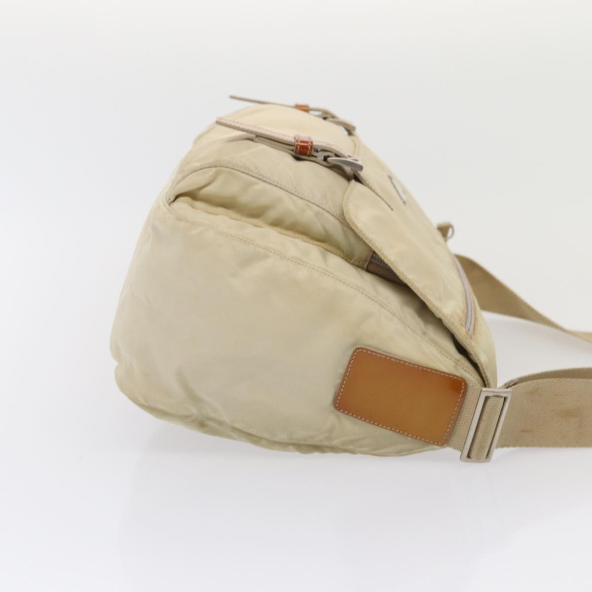PRADA Shoulder Bag Nylon Beige Auth