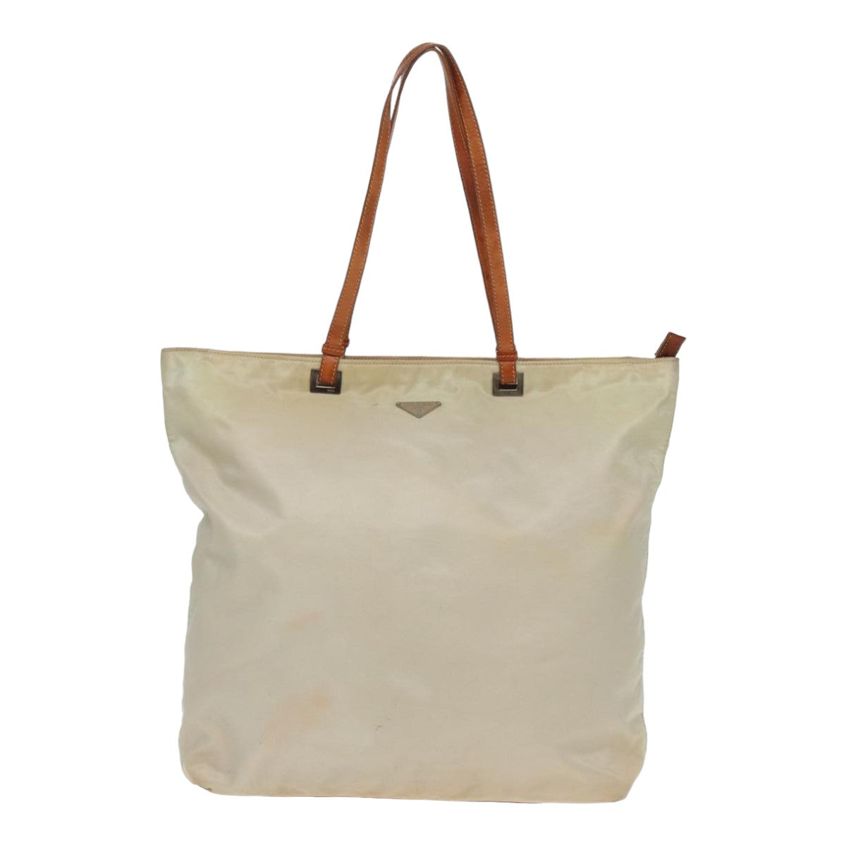 PRADA Tote Bag Nylon White Auth