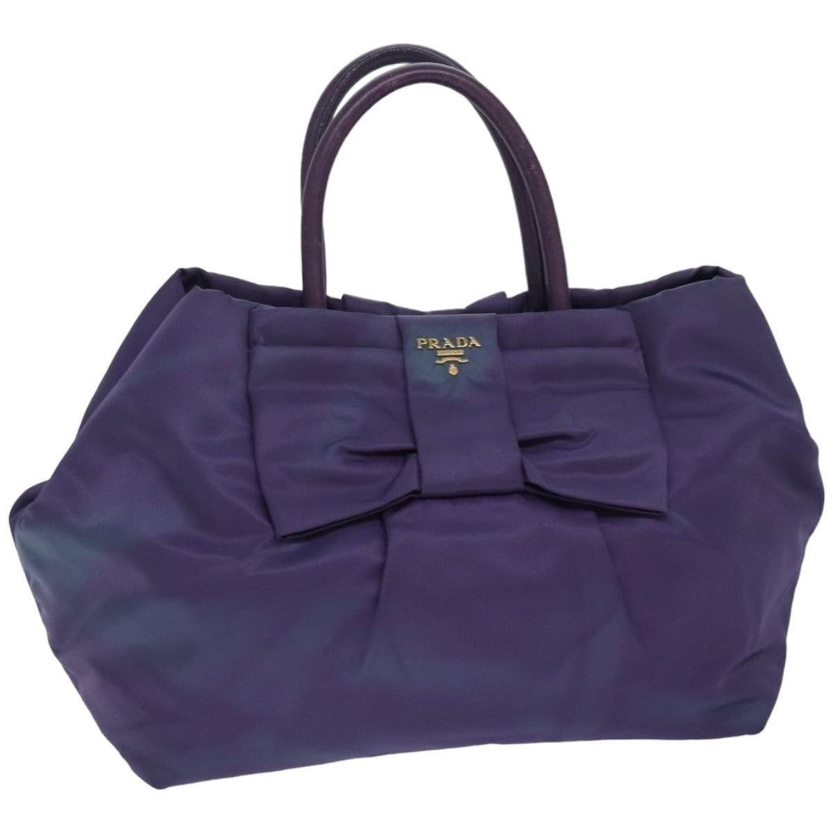 PRADA Hand Bag Nylon Purple Auth