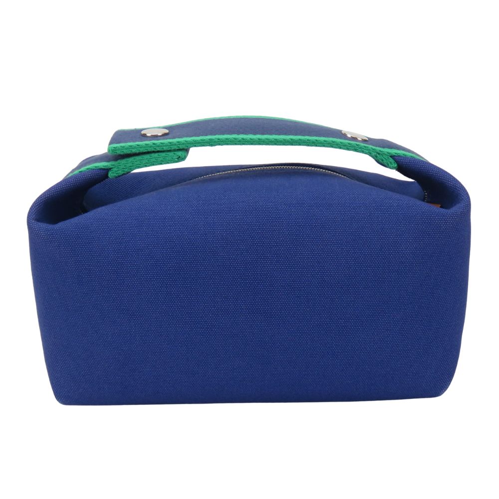HERMES Pouch cotton Navy Brid a Black PM Women